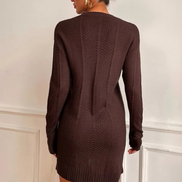 Brown Knit Sweater Dress in L - Picture 5 of 6